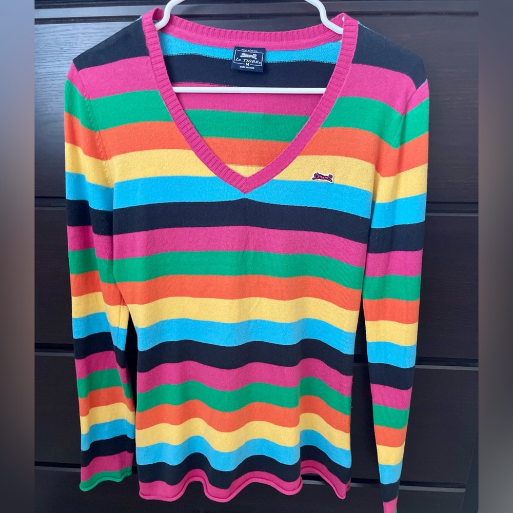 Le Tigre Vintage Y2K V-Neck Sweater